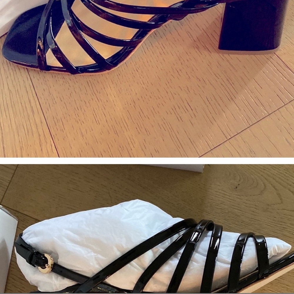 New Via Spiga Black patent leather sandal 6 1/2